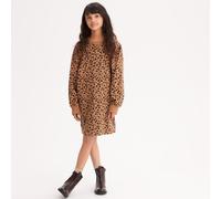 Vestido de manga larga, estampado de leopardo, tejido polar. Talla 108 cm (5 años). Color estampado de leopardo