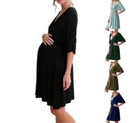 Vestido de maternidad, camisón de lactancia, ropa de dormir, vestido de manga corta, vestido de embarazo, bata de baño casual, cómodo, suave, regalo para mamá, madre, ella, talla 36-58