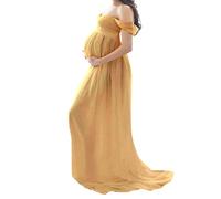 Vestido De Maternidad Dama Gasa Fuera Del Hombro Fotografía Maxi Vestido Embarazadas Vestido De Arrastre Amarillo M Vestido De Fotografía De Mujer Vestido De Gasa De Maternidad Vestido De Dama Embaraz