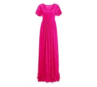 Vestido de maternidad de encaje para mujer, de manga corta, con volantes, para fotografía, vestido de maternidad, vestido de verano, hot pink, 4XL