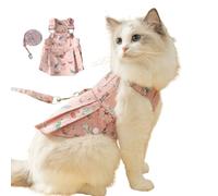 Vestido de mezclilla con arnés para perro, lindo graffiti ajustable, chaleco para mascotas, falda para primavera, otoño, gato, cachorro, vestido de princesa para gato sin pelo, Yorkshire Terrier,