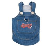 Vestido de mezclilla para mascotas con arneses, vestido de correa para gatos, tela vaquera de moda para mascotas para llevar a la moda, pequeña durabilidad