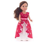 Vestido de muecas Ruby Princess Little Adventures - Mueco no incluido - Juego a la mquina para nios lavable y ropa de mueca sin brillo