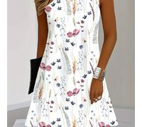 Vestido de Mujer A-Line el Pie/Té con Dobladillo de Bolso - Lavable a Máquina, Vestido Formal y Semi-Formal para , , Invitadas - Silueta Elegante A-Line, Cuello - Estampado Floral y