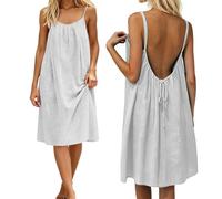 Vestido de mujer con tirantes cortos, vaina sin espalda, vestidos de playa, para el hogar, verano, cómodos, transpirables, ligeros, para el día a día, minivestidos, vestidos de verano, vestidos