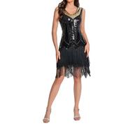 Vestido de mujer de los años 20 Charleston de los años 20 con flecos