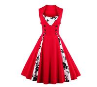 Vestido de mujer de los años 50, estilo Audrey Hepburn, estilo vintage, Rockabilly, sin mangas, con lunares, cómodo y elegante, vestido de cóctel, vestido de fiesta, talla grande