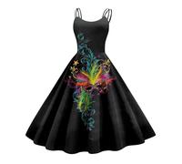 Vestido de mujer festivo para mujer, falda de carnaval con estampado retro, ideal para festivales de música, fiestas y eventos nocturnos, realza la figura y es cómodo, multicolor, XL