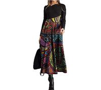 Vestido de Mujer Floral Suelto Otoño/Invierno Vestido Largo Manga Larga Vestido con Cuello en V S - 3XL
