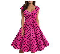 Vestido de mujer retro casual de los años 50, con vuelo, manga 3/4, cuello cuadrado acampanado, vintage, cóctel, boda, graduación, fiesta de té, vestidos de verano 2025, vestido vintage de los años 50
