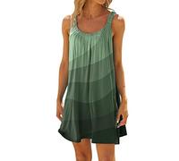 Vestido de mujer verano 2026 vestido de playa para mujer, bikini, encubrimiento, informal, vacaciones, muselina corta, vestido de verano blanco suelto, verde, S