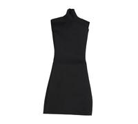 Vestido de muñeca a escala 1:6, mini vestido sin mangas que abraza la figura con cuello alto para figuras de acción femeninas de 30 cm, color negro