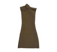 Vestido de muñeca a escala 1:6, mini vestido sin mangas que abraza la figura con cuello alto para figuras de acción femeninas de 30 cm, color verde