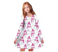 Vestido de Navidad para adolescentes y niñas, vestido de manga larga, vestido de Navidad, vestido de invierno, cuello redondo con estampado extraño, tutú, vestido de princesa, vestido de Navidad