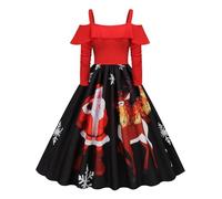 Vestido de Navidad para mujer, muñeco de nieve, disfraz de Papá Noel, cuello en U, disfraz de Navidad, para mujer, disfraz de madre, Navidad, al aire libre, cóctel Rockabilly vestido madre Navidad