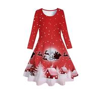 Vestido de Navidad para niña - Ropa de Navidad Vestido Hinchado para Niñas Vestido de Santa Claus Disfraces de Navidad para Bebé Traje Papa Noel Bebe Escolarización Festiva