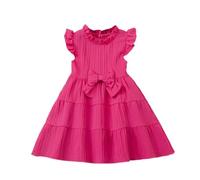 Vestido de niña con Mangas Detalle Lazo, Elegante Cuello, Conjunto para niñas pequeñas y Fiestas. NiñA 7 AñOs Vestidos Bebe Disfraz 6-12 Meses K5e19