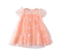 Vestido de niña con textura de hilo hilado, silueta acampanada, lindo vestido para niños pequeños, atuendo casual para fiestas de verano, vestidos de cita de juego todos los días, 03#_naranja, 3-4