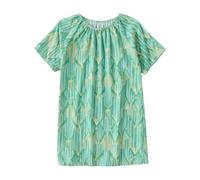 Vestido de niña de algodón con manga corta y falda pequeña para niñas con, verde, 5-6 años