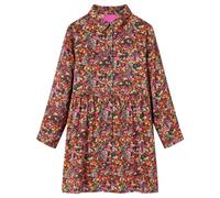 Vestido de Niña de Manga Larga Estampado Flores Ropa Infantil Multicolor 116