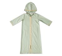 Vestido de niña falda larga primavera grande suelta manga larga musulmana árabe juventud falda larga vestido casual niña plata, verde menta, 13-14 años