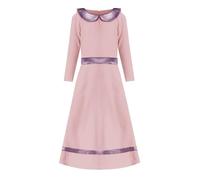 Vestido de niña falda larga primavera grande suelta manga larga musulmana árabe juventud falda larga vestido casual niñas patinador, Rosa., 3-4 años