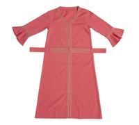 Vestido de niña falda larga primavera grande suelta manga larga musulmana árabe juventud falda larga vestido casual gasa para niñas, Rojo sandía, 7-8 años