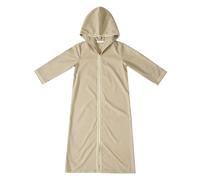 Vestido de niña falda larga primavera grande suelta manga larga musulmana árabe juventud falda larga casual vestido de tul niñas, caqui, 5-6 años