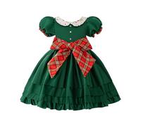 Vestido de niña genérico elegante y elegante, vestido de Navidad para niña, disfraz de danza, fiesta, concurso princesa Navidad para niños (Dark Green,3-4 años)