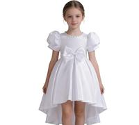 Vestido de niña raso sin espalda concurso vestido de niña para y escena rendimiento de noche princesa nueva dama de honor satén sin espalda niño desfile presentador de noche