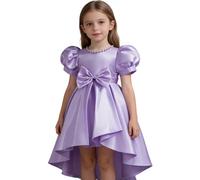 Vestido de niña raso sin espalda concurso vestido de niña para y escena rendimiento de noche princesa nueva dama de honor satén sin espalda niño desfile presentador de noche