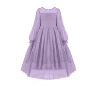 Vestido de niña Vestido de manga larga Vestido de otoño de malla de una línea de vestidos de noche casuales con bolsillos Vestidos para niños