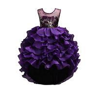 Vestido de noche corto para niña, vestidos de niña, comunión, elegante, vestido de carnaval, vestido de encaje plisado, traje de noche de Tullerobe casual ropa para festival fiesta