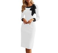 Vestido de noche elegante para boda, vestido de fiesta de una línea A, vestido de cóctel midi de verano, festivo, cuello redondo, vestido de noche, largo con mangas, vestido de verano, vestido de