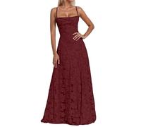 Vestido de noche largo con tirantes delgados florales para mujer, vestido de dama de honor formal, línea A, vestido de baile, espalda descubierta, elegante, vestido de fiesta, marrón, XL