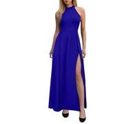 Vestido de noche para mujer, elegante, para boda, vestido de cóctel, con ranuras, vestido de fiesta, vestido de graduación, sin mangas, de gasa, vestido de verano, vestido festivo, vestido de una