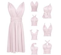 Vestido de noche para mujer, estilo infinito, elegante, para dama de honor, vestido de noche, boda, cóctel, ocasión formal, estilo infinito del Reino Unido, rosa claro, L