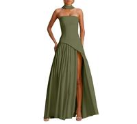 Vestido de Noche para Mujer línea A Hombros Descubiertos Moda Slim Fit Vestido de Dama Honor Sin Mangas Elegante Vestidos Verano Mujer Largo Fiesta Bodycon Formal Vestidos Invitado Boda Graduación