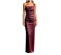 Vestido de Noche para Mujer, línea A, Vestido de un Solo Hombro Descubiertos, Vestidos de Dama de Honor, Elegante, Largo, Vestidos de Fiesta, Bodycon Formal de invitado de Boda Graduación