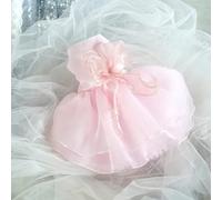 Vestido de novia blanco para perro, disfraz de boda, vestido de princesa para cachorros, ropa de lujo para perros pequeños, chihuahua pomerania (rosa, S)
