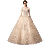 Vestido De Novia Con Apliques Y Hombros Descubiertos, Ideal for Bodas Al Aire Libre En Jardines Y Recepciones.(M)