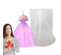 Vestido de novia, molde para velaes, vestido de novia, moldee para hacer velars DIY, moldes de fundición de resina para velas, velas de yeso, artesanía de arcilla