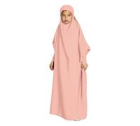 Vestido de oración Abaya para niños y niñas de manga larga - Abaya musulmana islámica - Vestido turco árabe - Ropa de oración para Ramadán 6-13ans