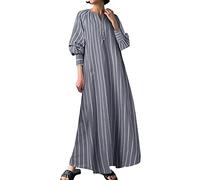 Vestido de oración para mujer musulmana Abaya largo - Caftan Djellaba marroquí de manga larga de tela ligera para diario Ramadán y visitas a la mezquita, Negro , XXXXL