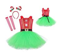 Vestido de Papá Noel para niñas, vestido tutú rojo y verde, vestidos de traje de Santa para Navidad, carnaval, vida diaria