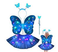 Vestido de para niños | Conjunto de vestidos de con LED,Little Fairy Princess Dress Up Role Play LED Light Up Costume Set para niñas