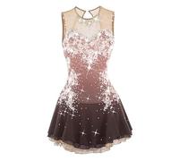 Vestido De Patinaje Artístico con Apliques Traje De Competición con Apliques Gimnasia De Danza sobre Hielo Sin Mangas Traje De Actuación Clásico Spandex,I,XL