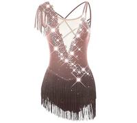 Vestido De Patinaje Artístico Mujeres Niñas Patinaje Sobre Hielo Competencia Deportiva Profesional Patinaje Sin Mangas Hecho A Medida(Dusty Rose,4XL)