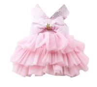Vestido de Perro Cachorro Maldita Falda de Mascota Disfraz de Ropa de Verano con Arco para pequeño Gato de Perro Mediano Rayado S, Vestido de Perro