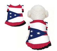 Vestido de perro con la bandera del estado de Ohio para mascotas, ropa para perros y cachorros, ropa linda para perros pequeños y gatos, ropa de verano para mascotas